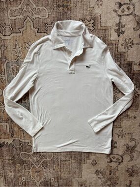 Vineyard Vines boys Long-Sleeve White Polo